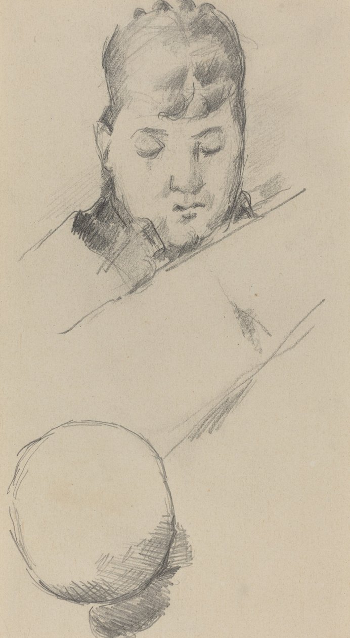 Madame Cézannen rintakuva [verso], 18841885. tekijältä Paul Cézanne