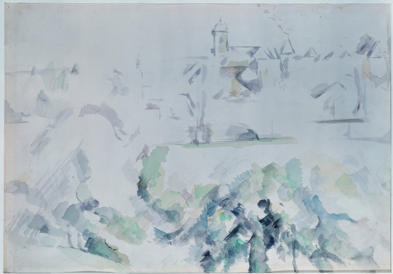 Kirkko ja puut tekijältä Paul Cézanne