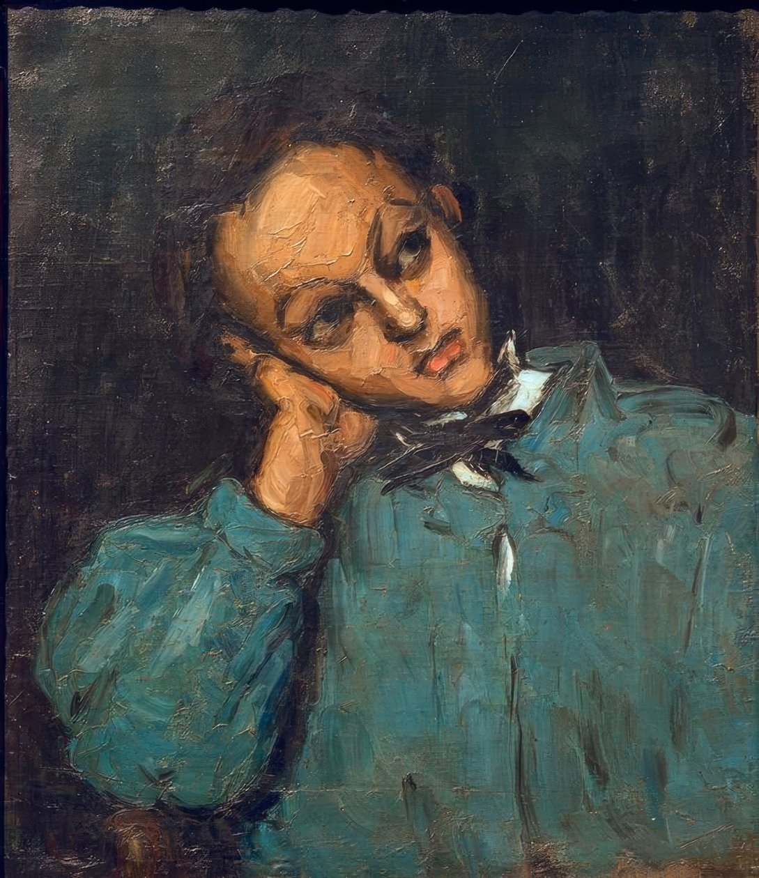 Knabe mit aufgestütztem Arm tekijältä Paul Cézanne