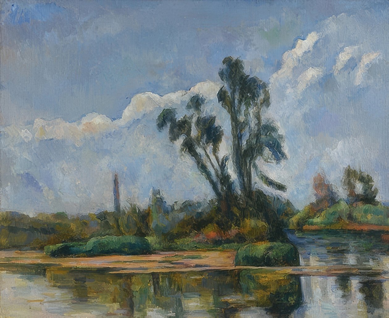 Joki. Um 1881 tekijältä Paul Cézanne