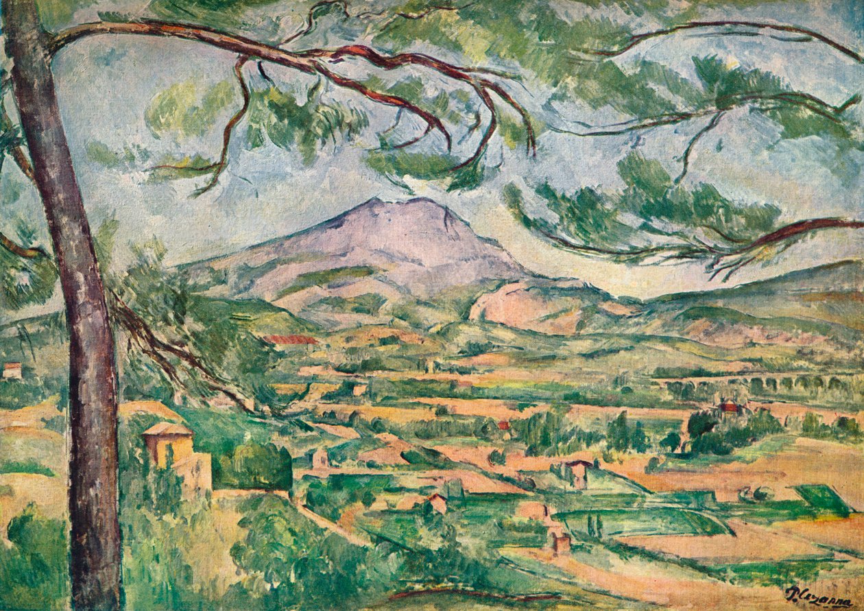 Mont Sainte-Victoire ja suuri mänty, vuodelta 1887. tekijältä Paul Cézanne