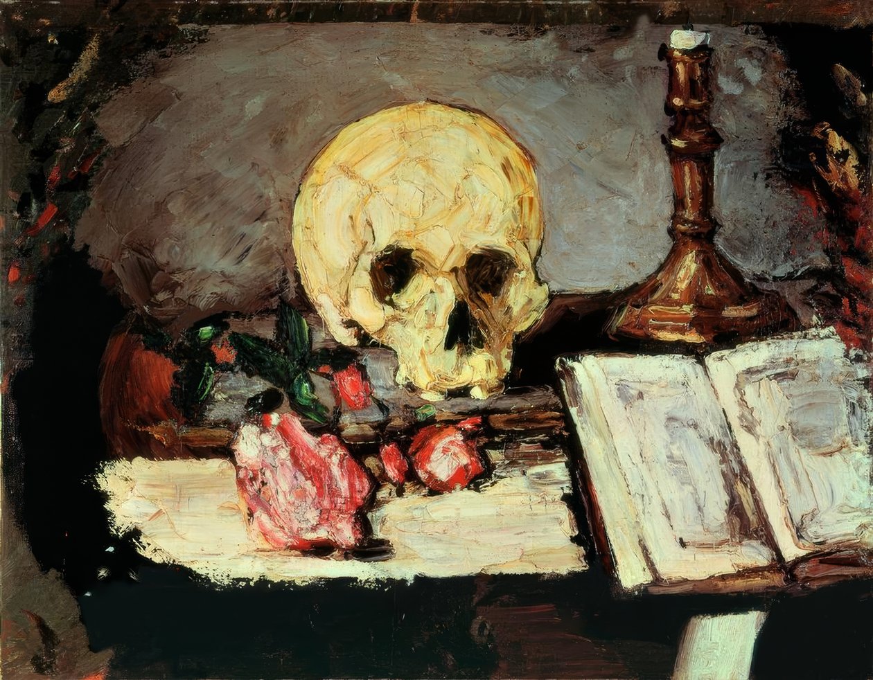 Paul Cézanne, Totenschädel und. Kerzen. tekijältä Paul Cézanne