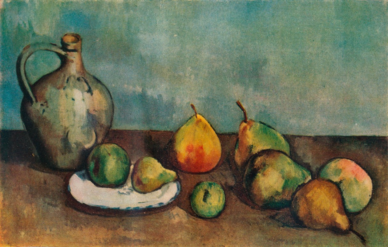 Asetelma, kannu ja hedelmä, 1894 tekijältä Paul Cézanne