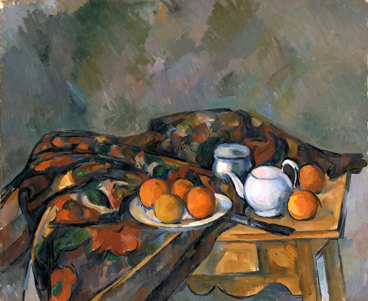 "Asetelma teekannulla", 1902-06 tekijältä Paul Cézanne