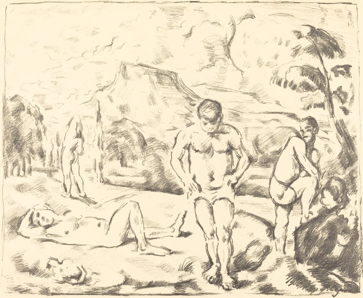 The Bathers Large Plate, 1896-1897. tekijältä Paul Cézanne