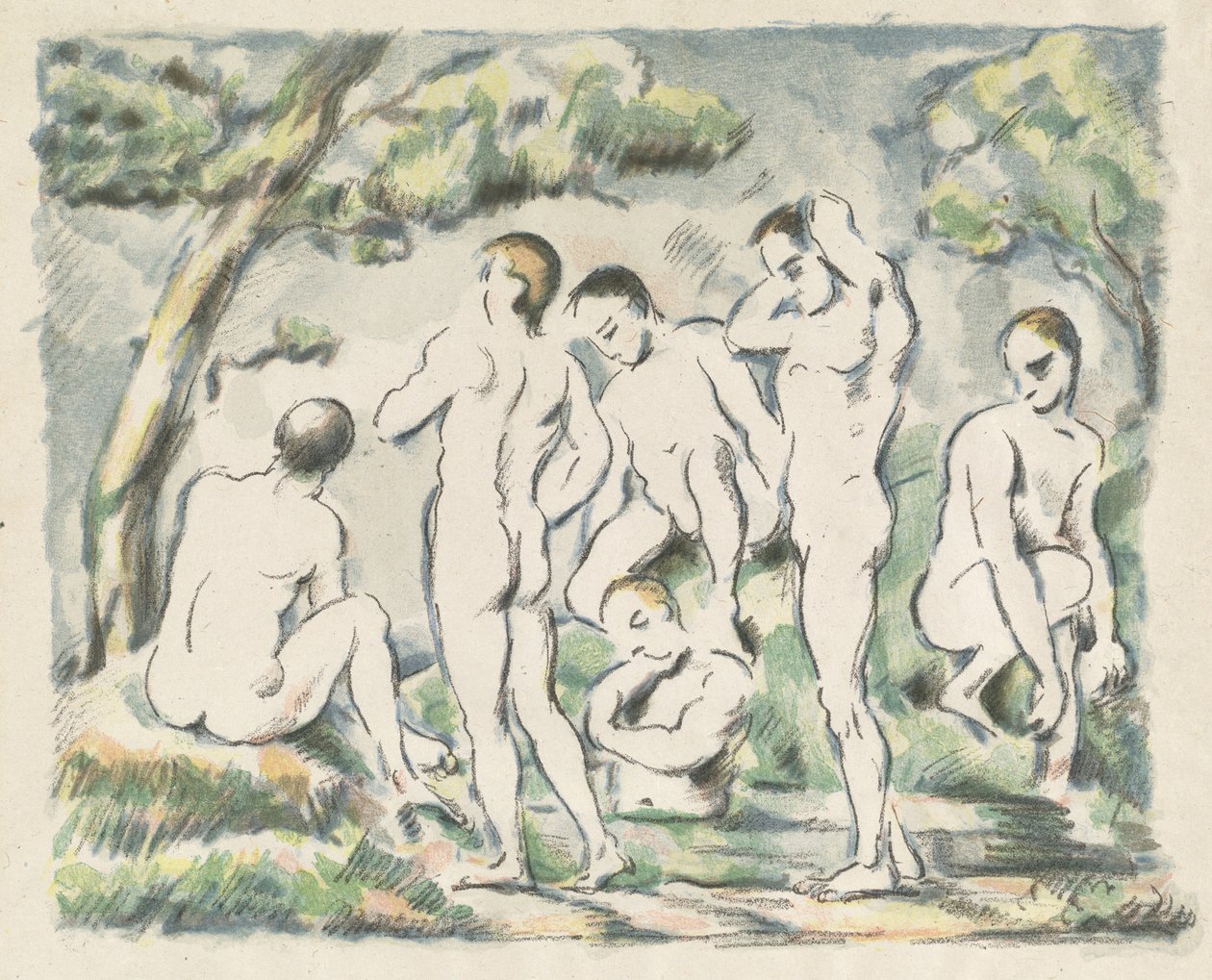 The Bathers Small Plate, 1897. tekijältä Paul Cézanne