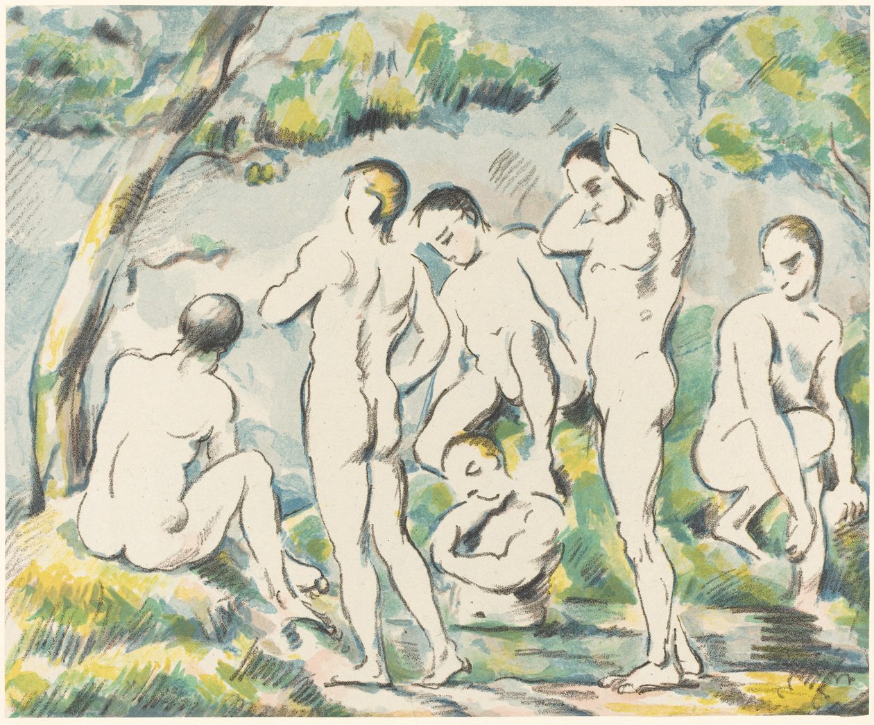The Bathers Small Plate, 1897. tekijältä Paul Cézanne
