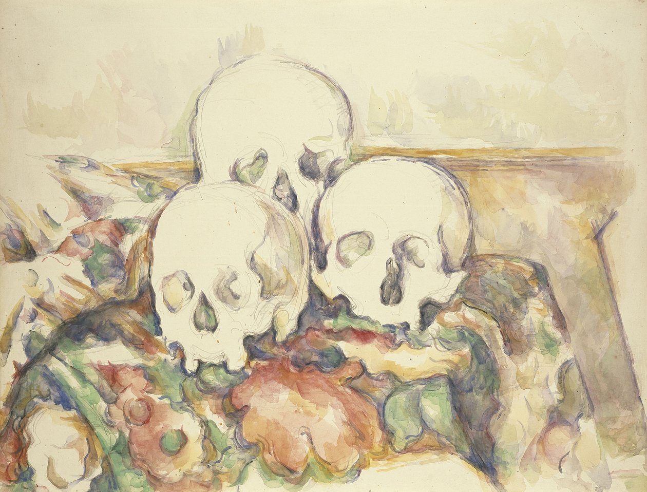 Kolme pääkalloa, 1902-06 tekijältä Paul Cézanne