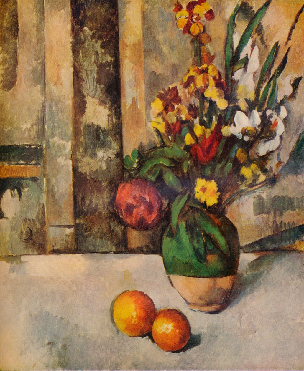 "Kukkien ja omenoiden maljakko", 1800-luku tekijältä Paul Cézanne