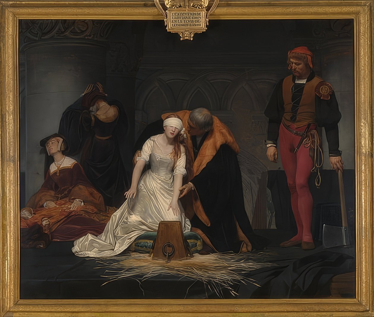 Lady Jane Grayn teloitus. 1833 tekijältä Paul Delaroche