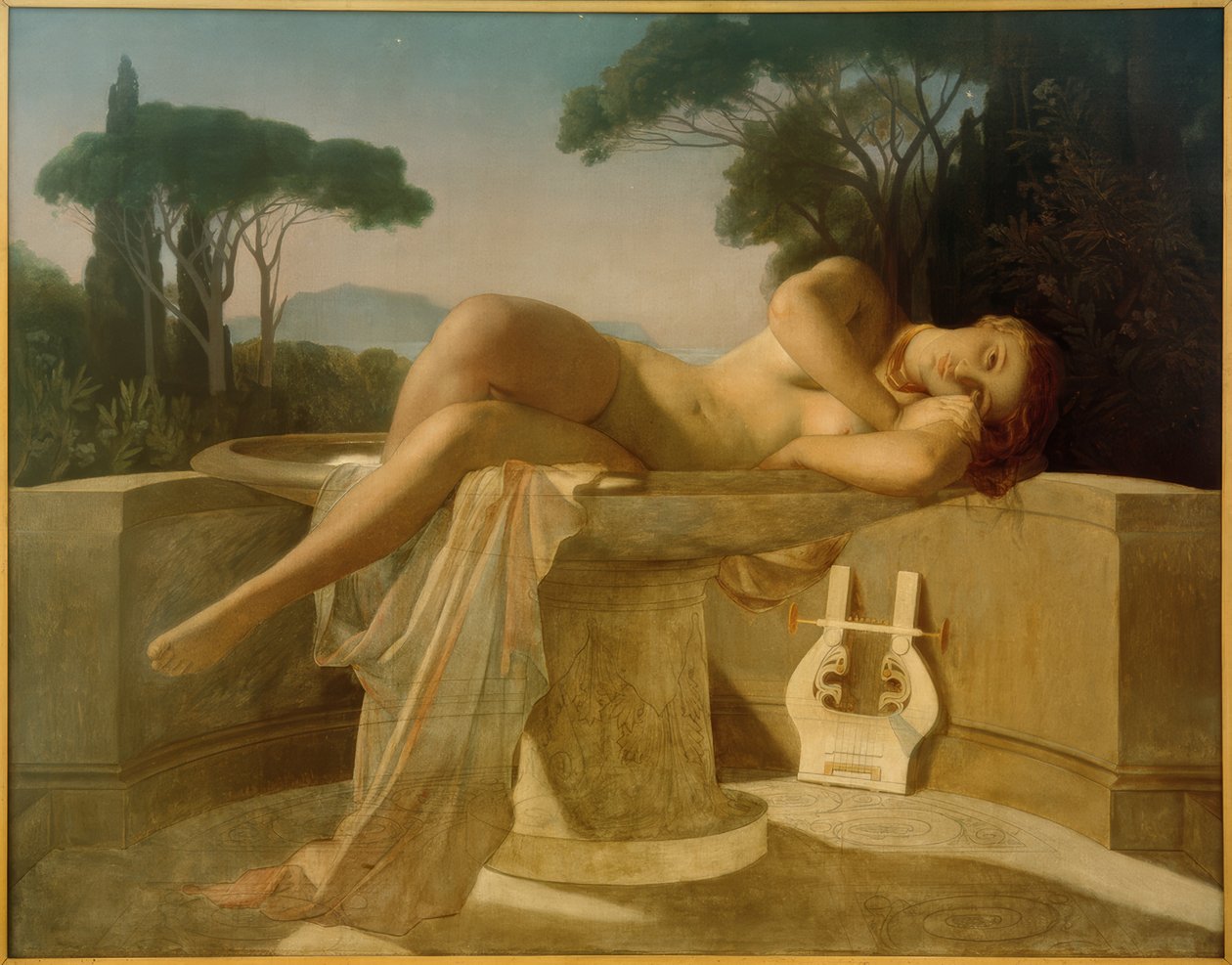 Junges Mädchen in einem Wasserbecken tekijältä Paul Delaroche