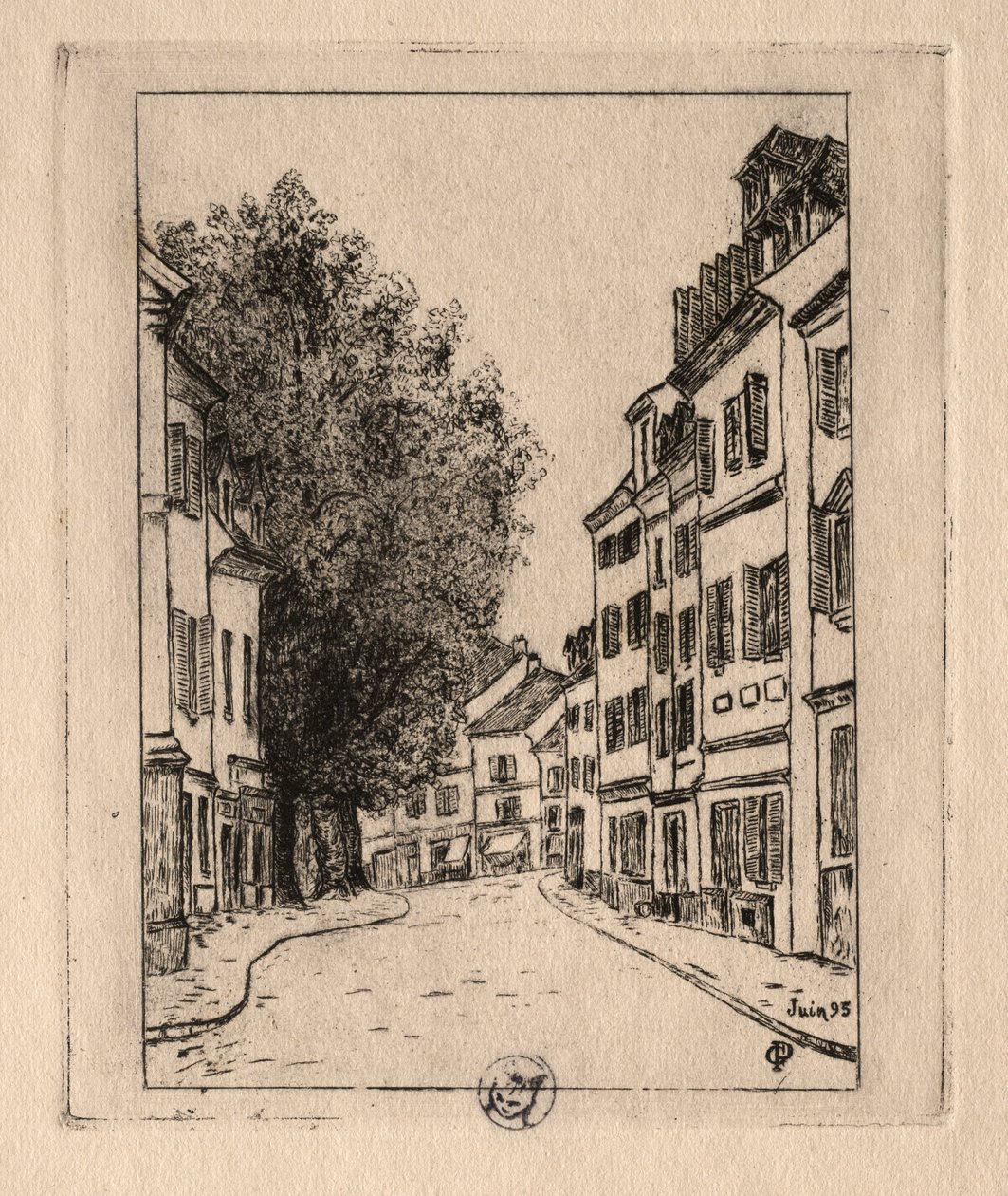 Kuusi etsausta: Notre Dame, Pontoise, 1895. tekijältä Paul Gachet