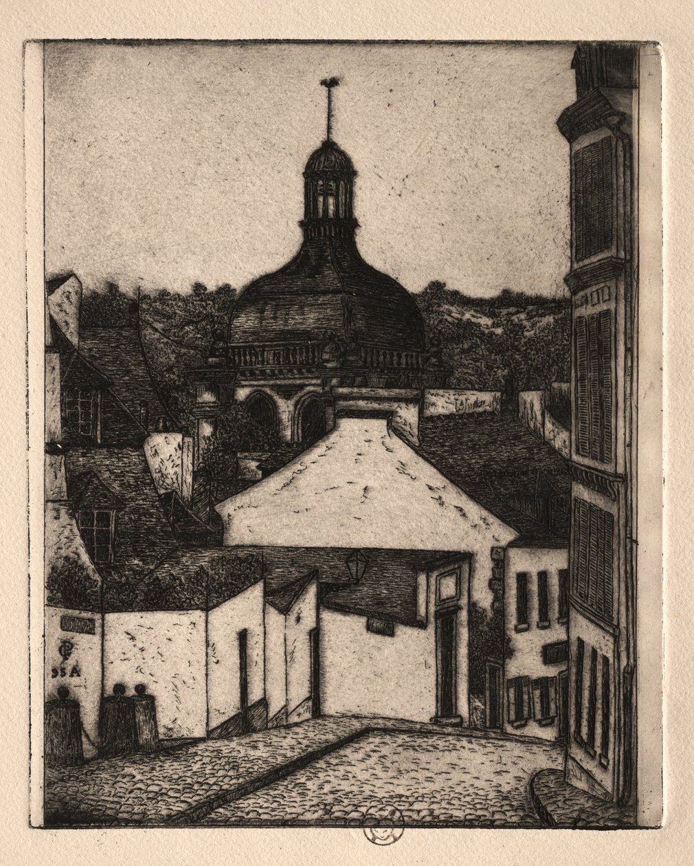 Kuusi etsausta: Notre Dame Street, Pontoise tekijältä Paul Gachet
