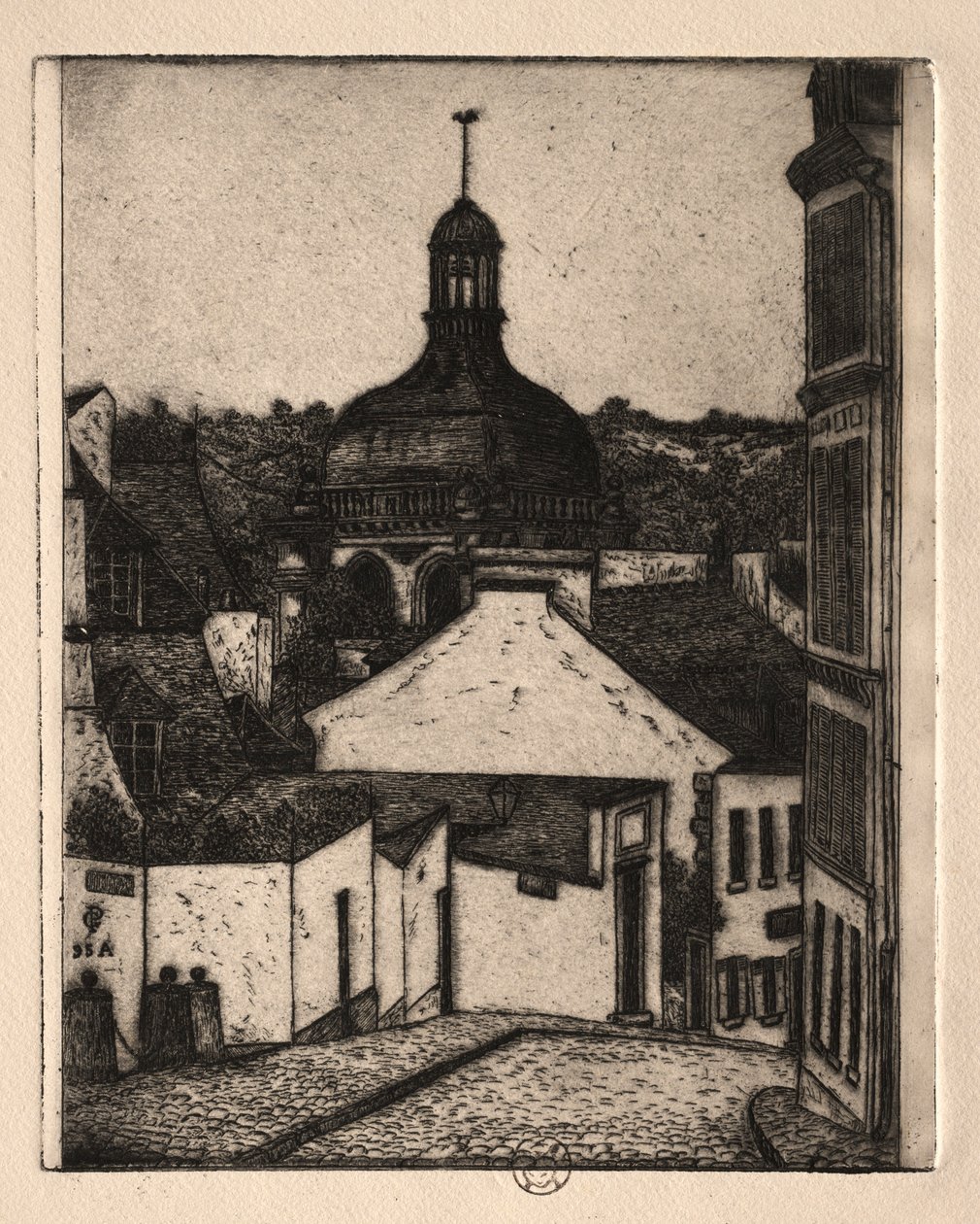 Kuusi etsausta: Notre Dame Street, Pontoise, 1895. tekijältä Paul Gachet