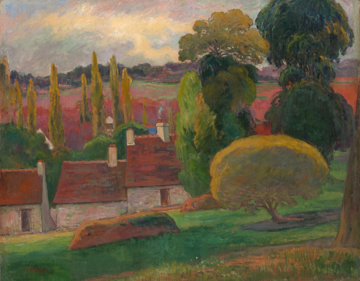 Maatila Bretagnessa, n. 1894. tekijältä Paul Gauguin