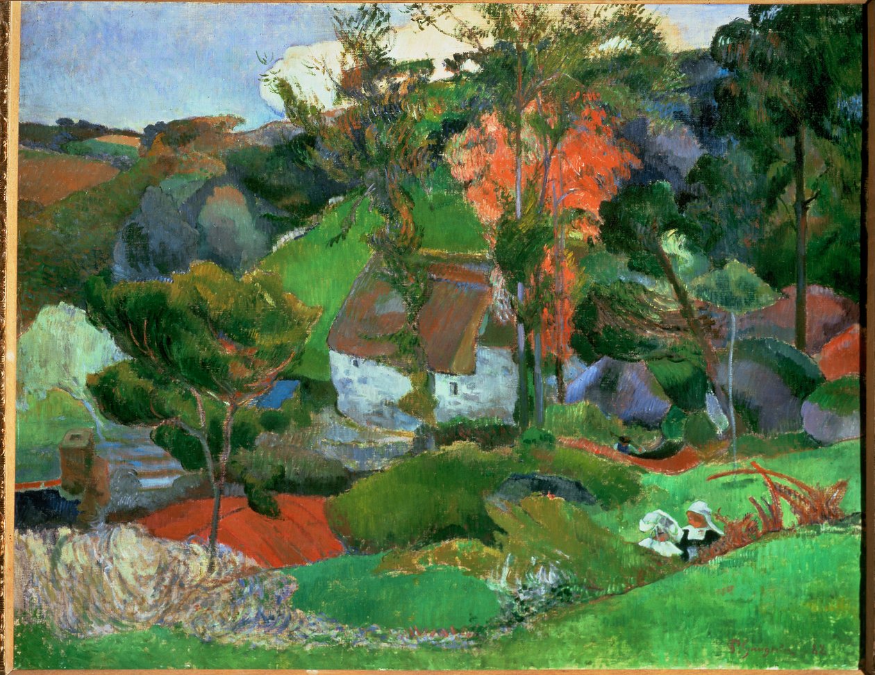 Pont-Avenin läpi kulkeva Aven ... (öljy kankaalle) tekijältä Paul Gauguin