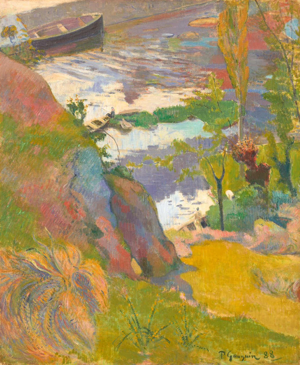 Kalastaja ja uimarit Avenilla tekijältä Paul Gauguin