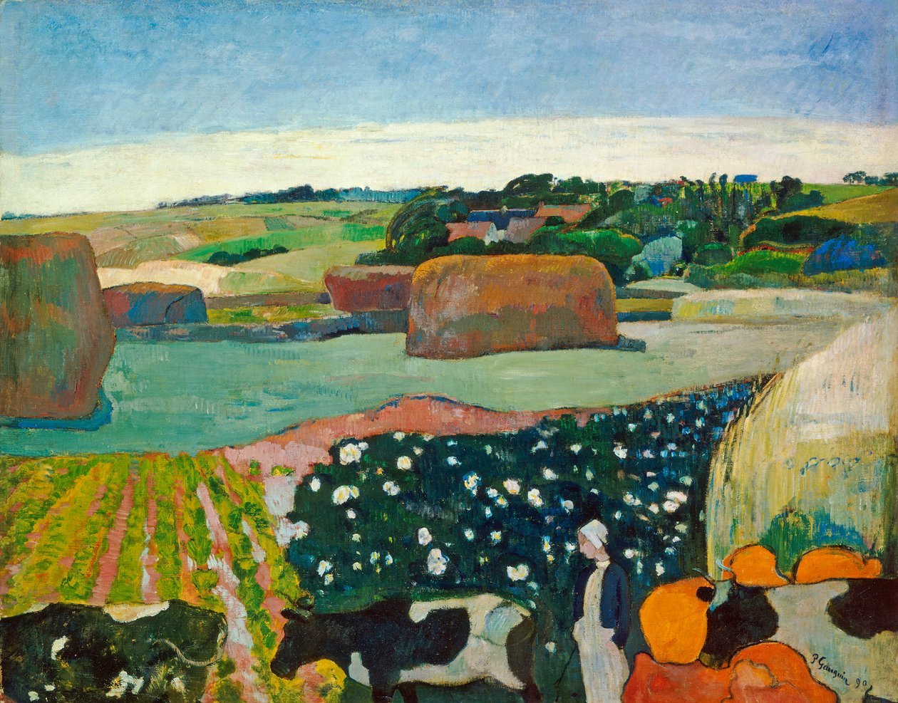 Heinäpinot Bretagnessa, 1890 tekijältä Paul Gauguin
