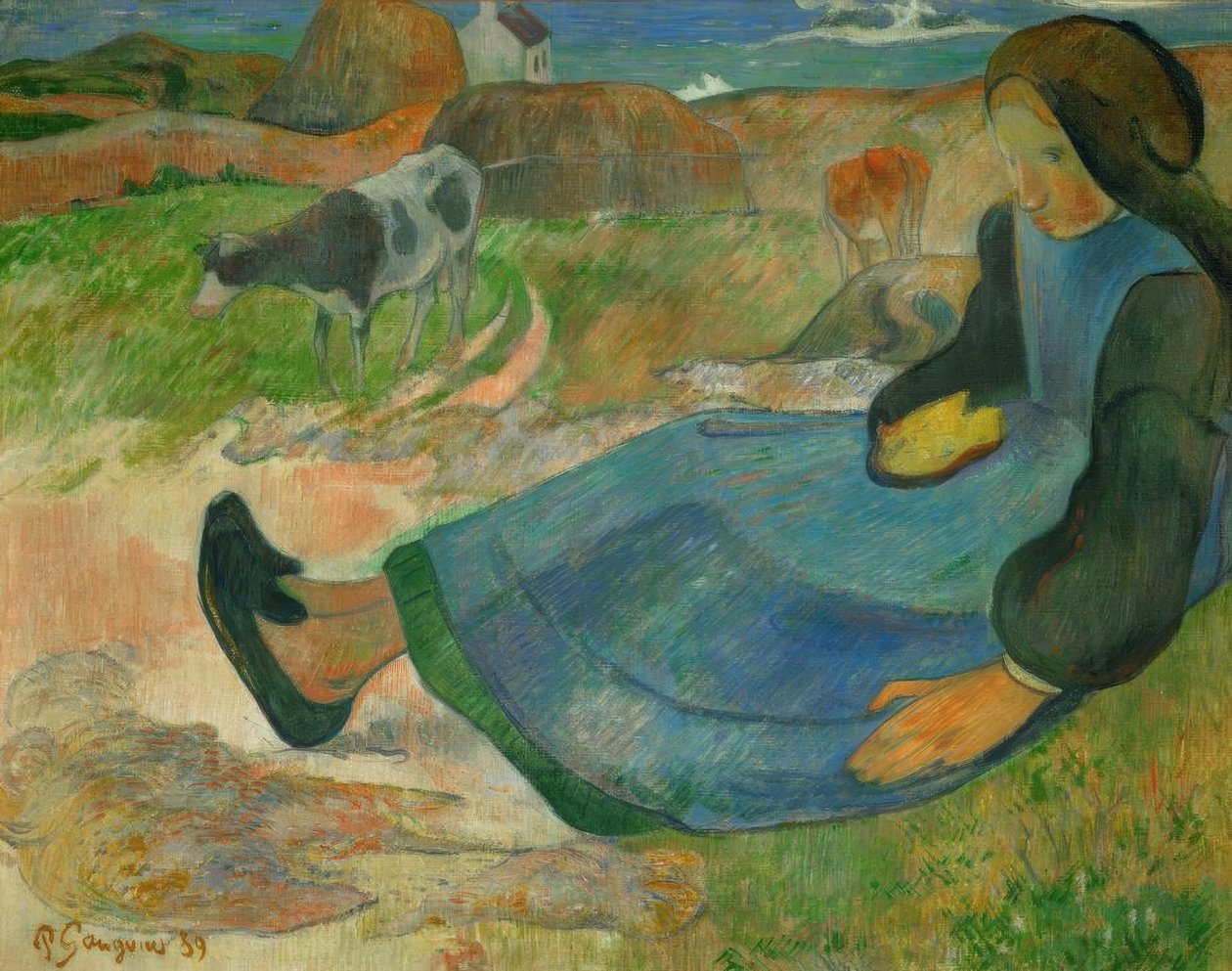 La Gardeuse de vaches, tai Jeune Bretonne tekijältä Paul Gauguin