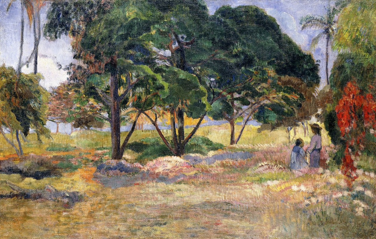 Maisema kolmen puun kanssa, 1892 tekijältä Paul Gauguin