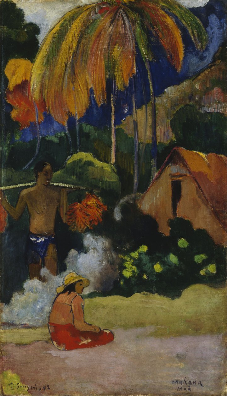 Mahana Maà -maisema Tahitilla tekijältä Paul Gauguin