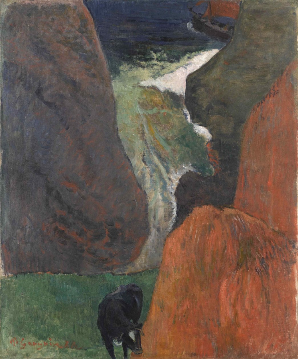 Merivene lehmän kanssa, 1888. tekijältä Paul Gauguin