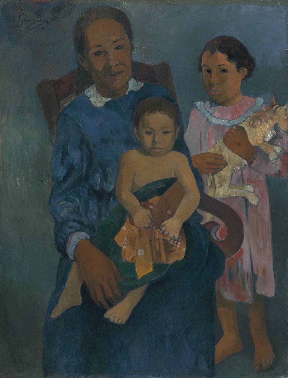 Polynesialainen nainen lasten kanssa, 1901 tekijältä Paul Gauguin