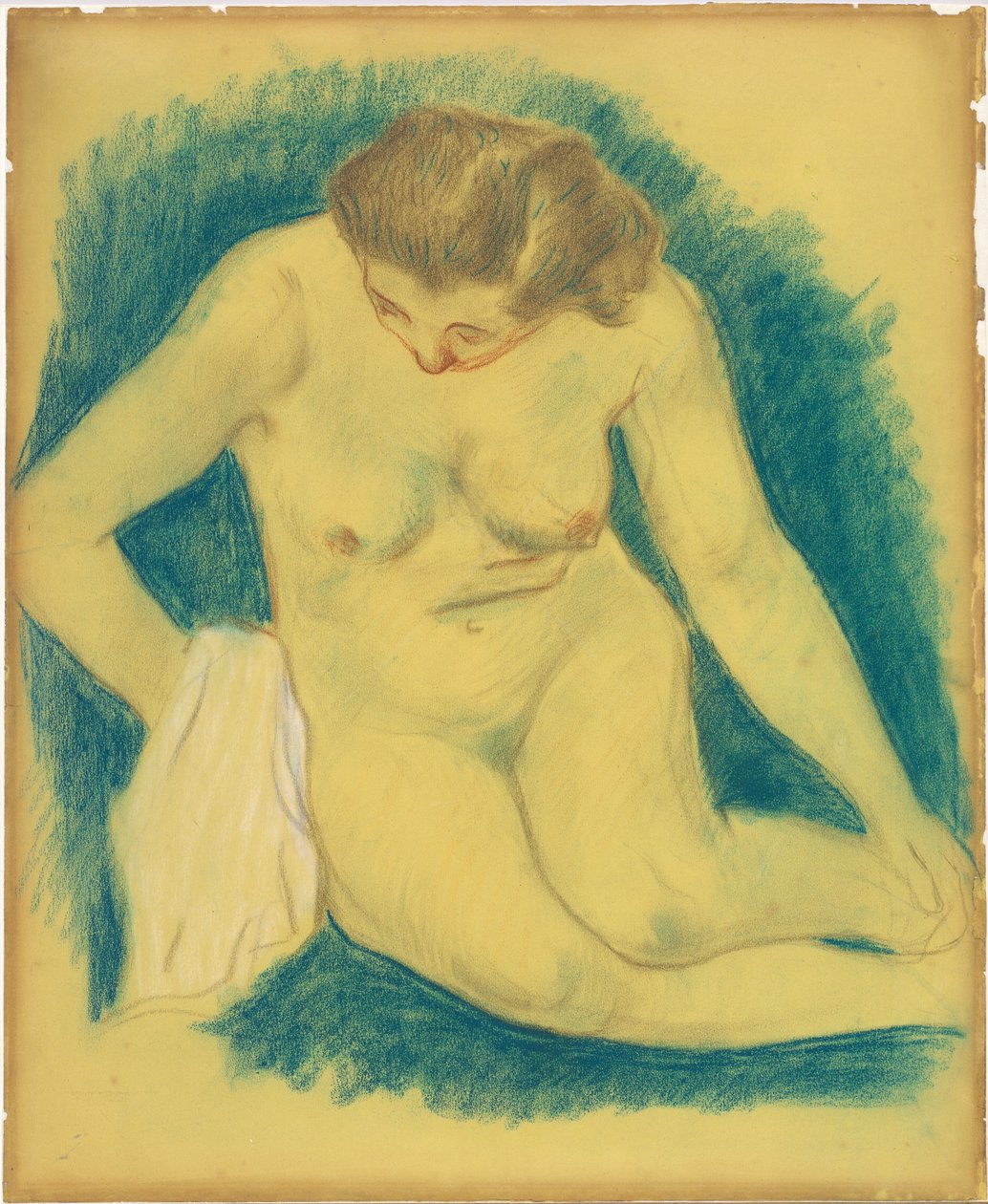 Istuva alaston ylhäältä katsottuna tekijältä Paul Gauguin