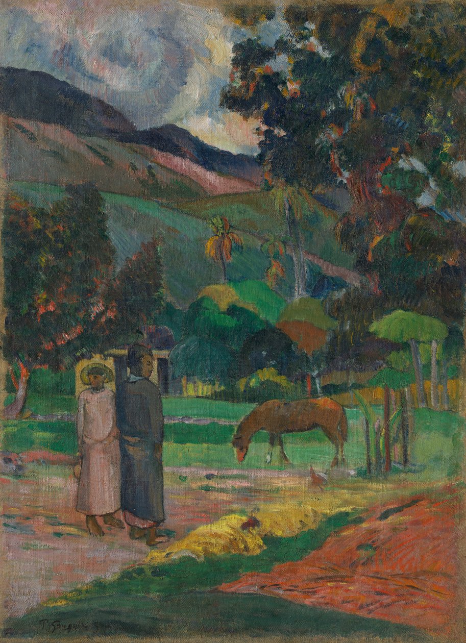 Tahitin maisema, 1892. tekijältä Paul Gauguin