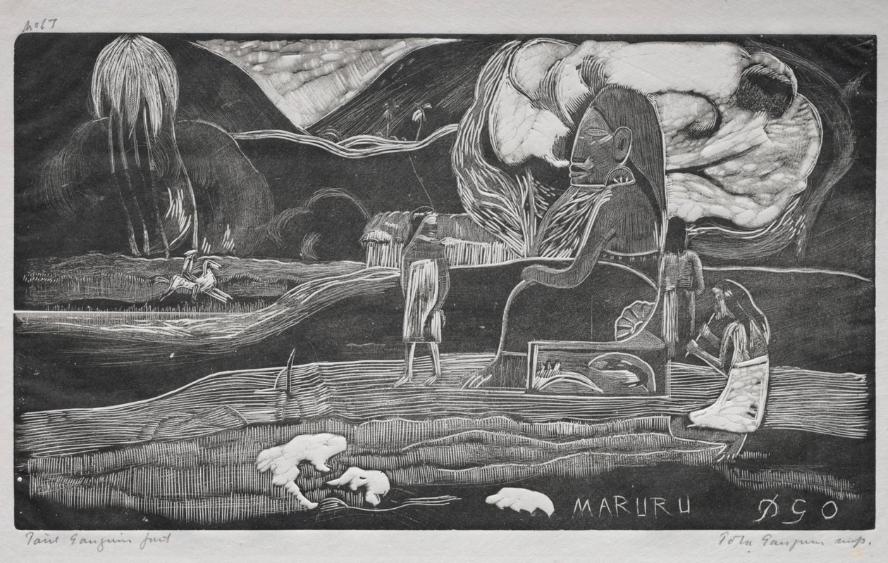 Tahitian-sarja: Palvonta. tekijältä Paul Gauguin