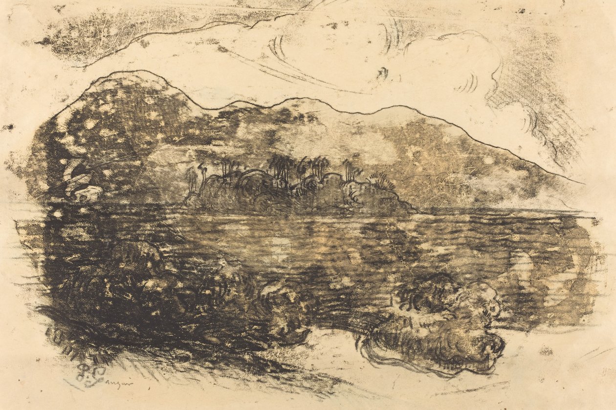 Tahitian Shore [recto], n. 1900. tekijältä Paul Gauguin