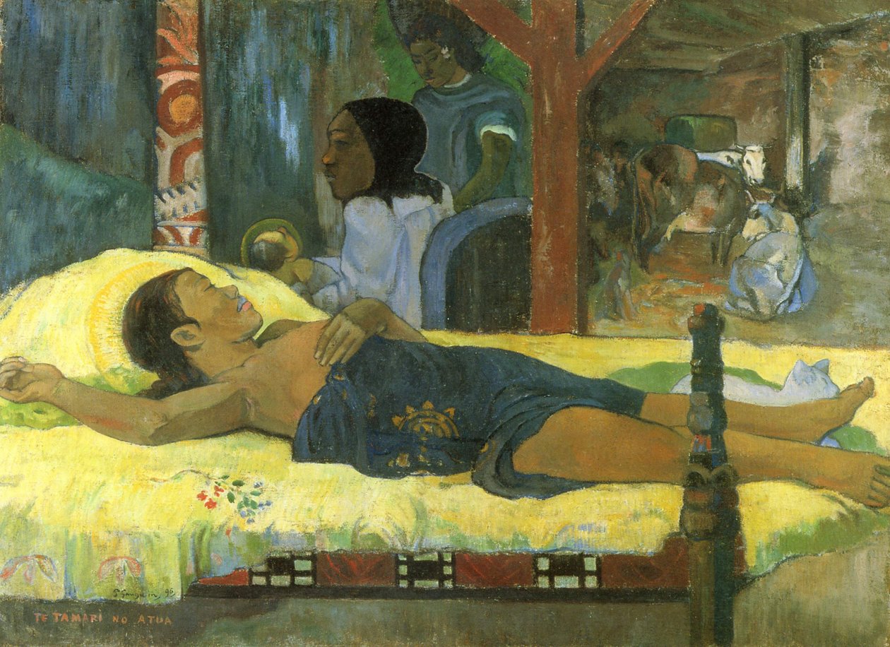Tahitilainen:  Te Tamari no Atua Syntymä tekijältä Paul Gauguin