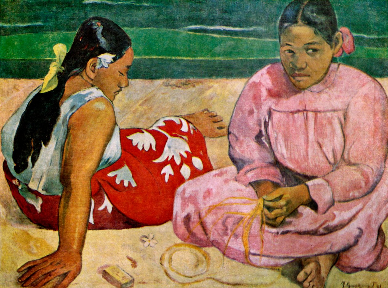 Tahitilaiset naiset rannalla, 1891 1939. tekijältä Paul Gauguin