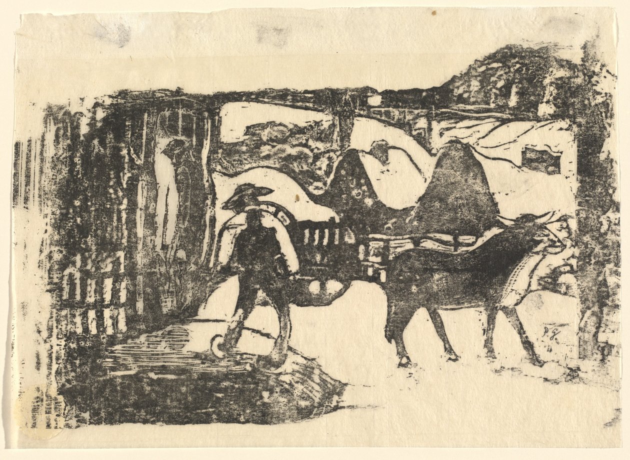 Härkäkärry (Le char a boeufs) tekijältä Paul Gauguin