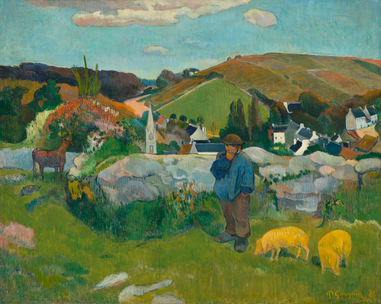 The Swineherd, 1888 tekijältä Paul Gauguin