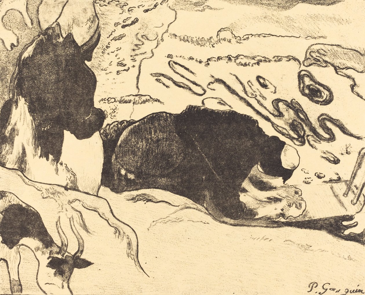 The Washerwomen The Washers, 1889. tekijältä Paul Gauguin