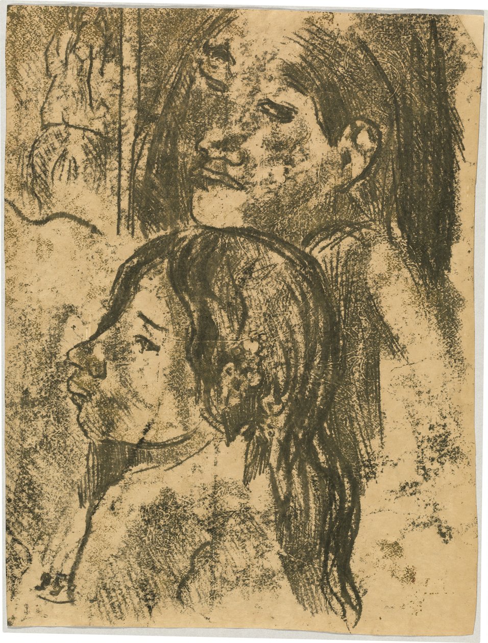 Kaksi markiisaania [recto] tekijältä Paul Gauguin
