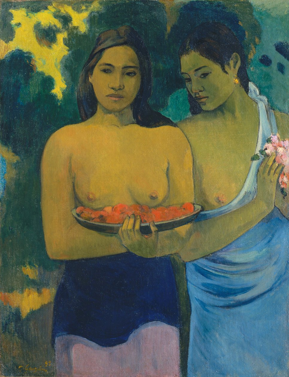 Kaksi tahitilaista naista tekijältä Paul Gauguin