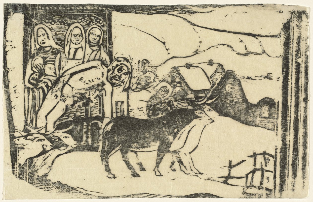 Wayside-pyhäkkö Bretagnessa (Le calvaire Breton) tekijältä Paul Gauguin