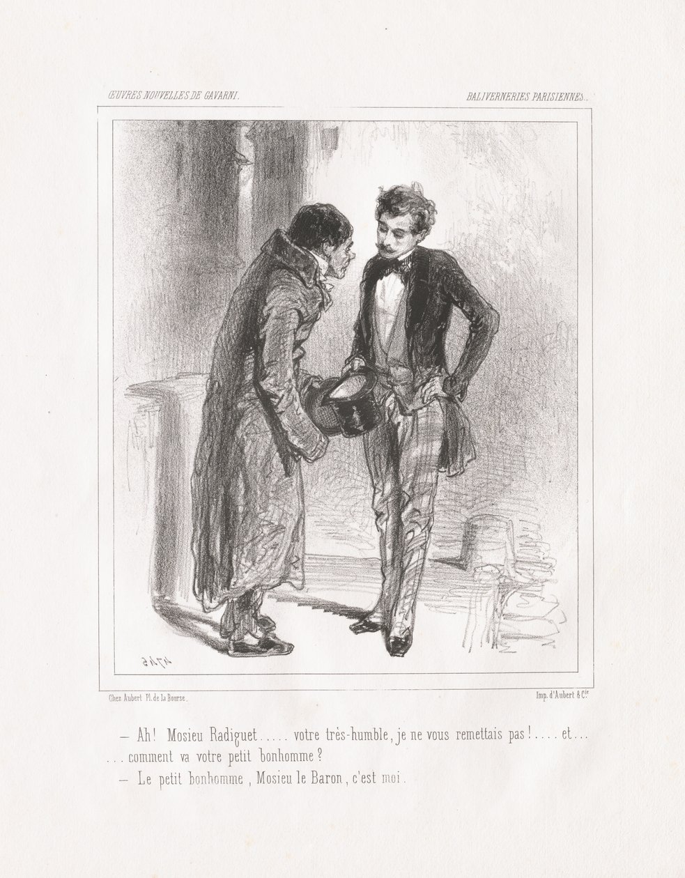 Pariisilainen hölynpöly: Ah! Monsieur Radiguet, 1847. tekijältä Paul Gavarni