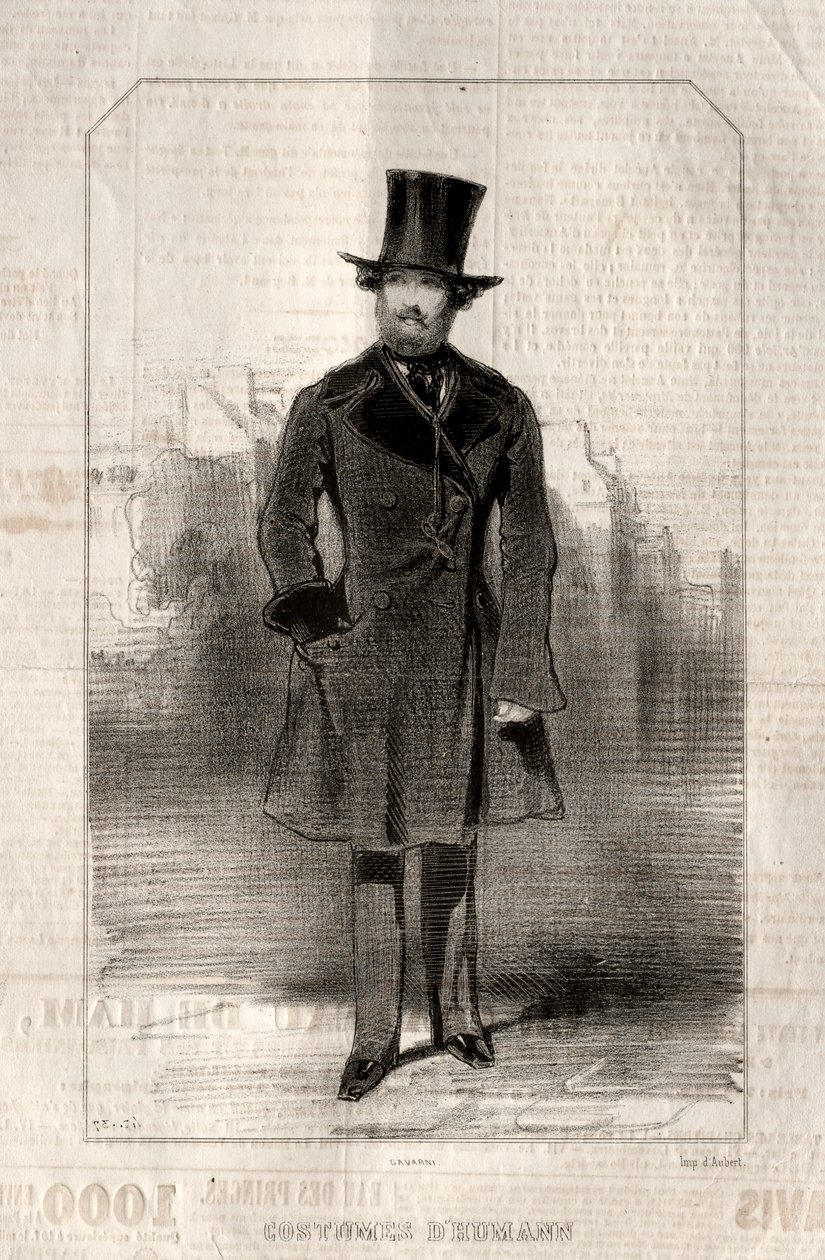 Ihmisen puvut, 1843. tekijältä Paul Gavarni