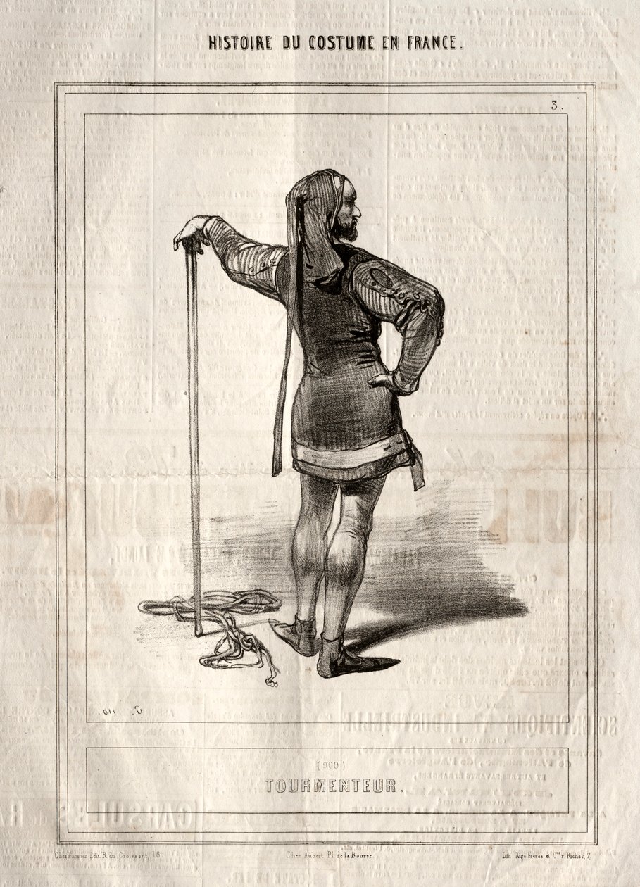 Pukuhistoria Ranskassa: Tormenteur, 1843. tekijältä Paul Gavarni