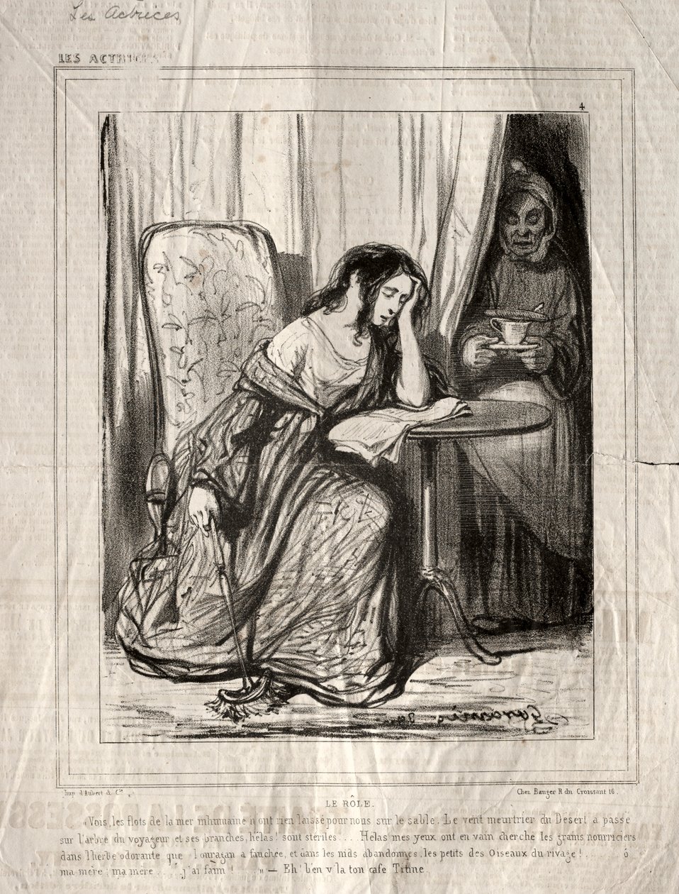Näyttelijät: Rooli, 1843. tekijältä Paul Gavarni
