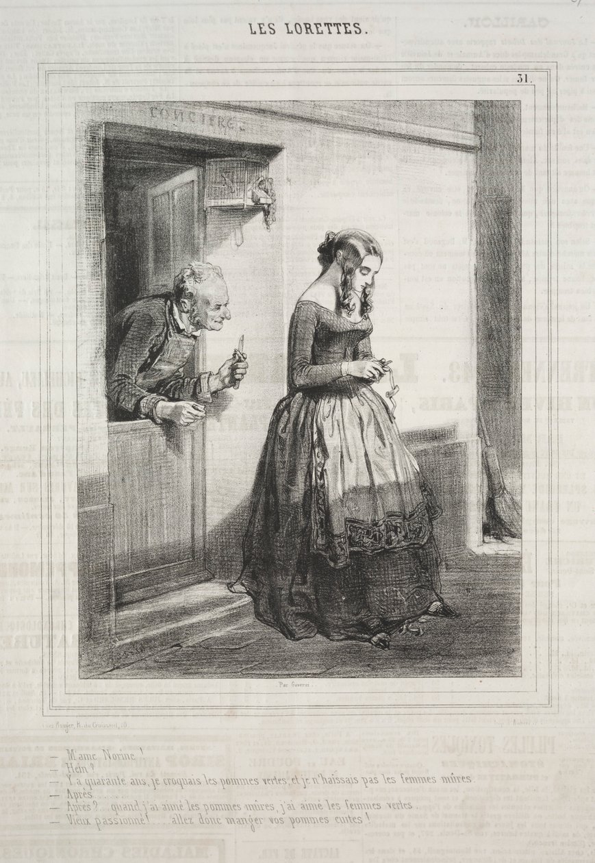 The Lorettes, 1842. tekijältä Paul Gavarni