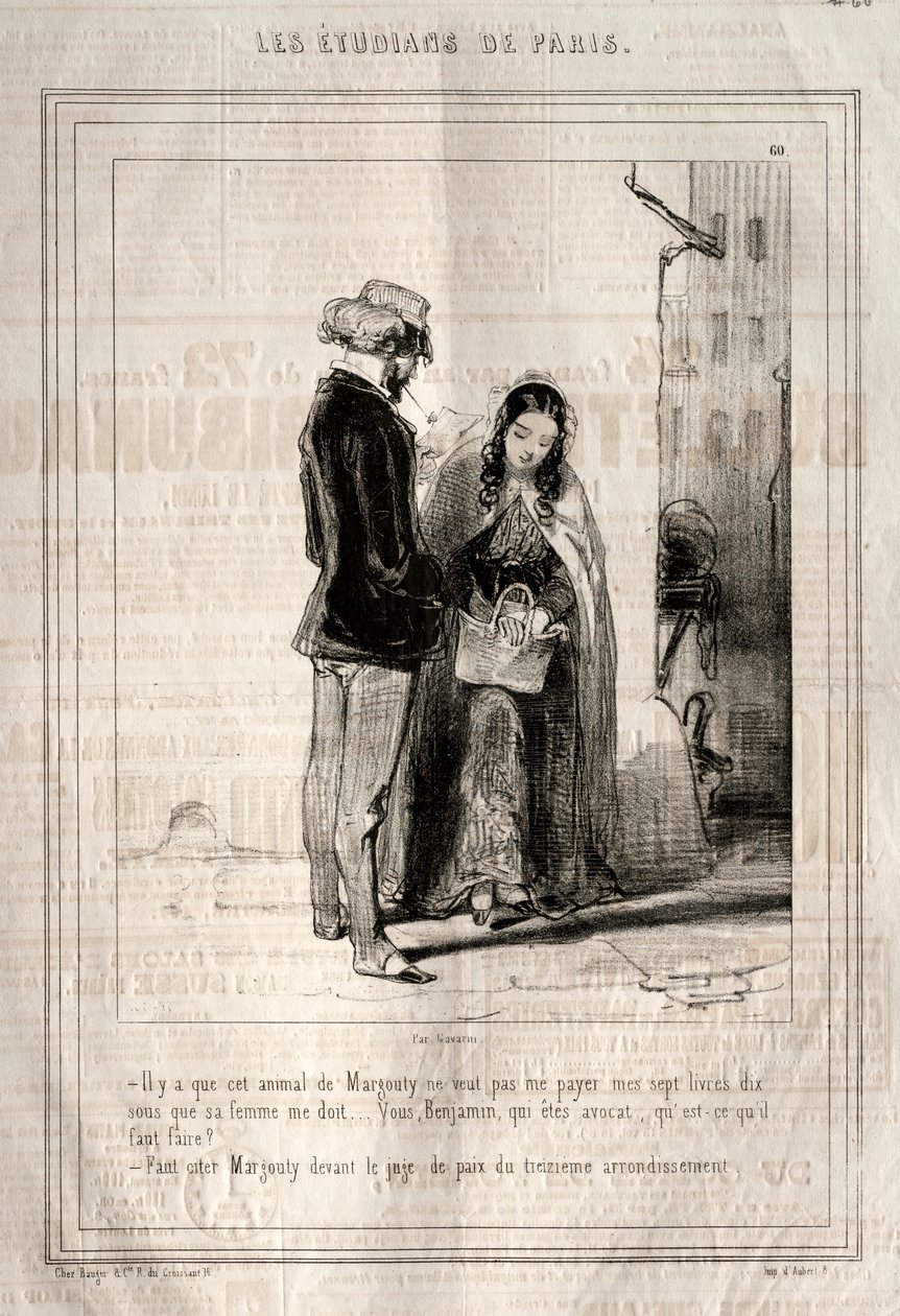 Pariisin opiskelijat, 1842. tekijältä Paul Gavarni