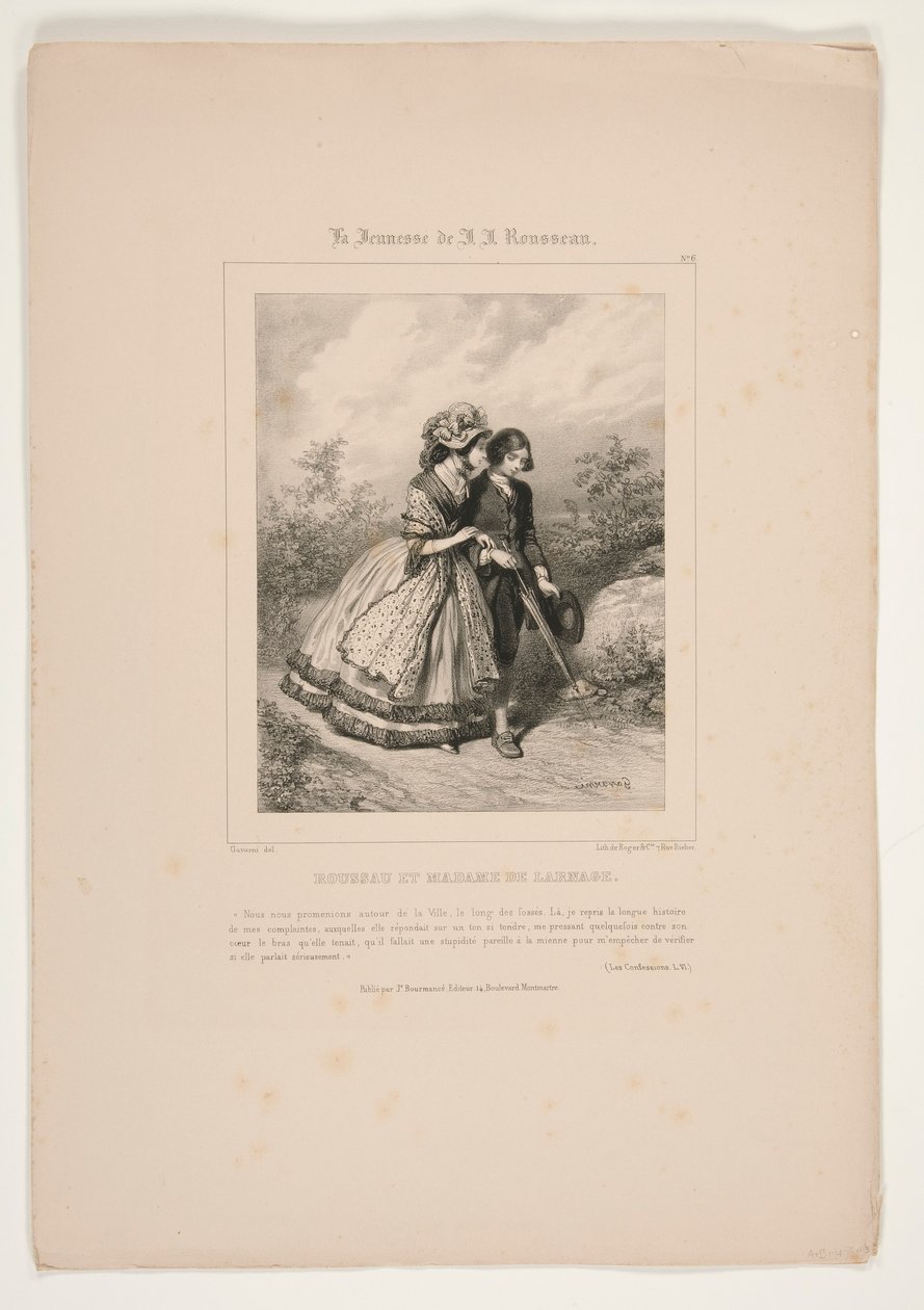 ROUSSEAU JA MADAME DE LARNAGE. tekijältä Paul Gavarni