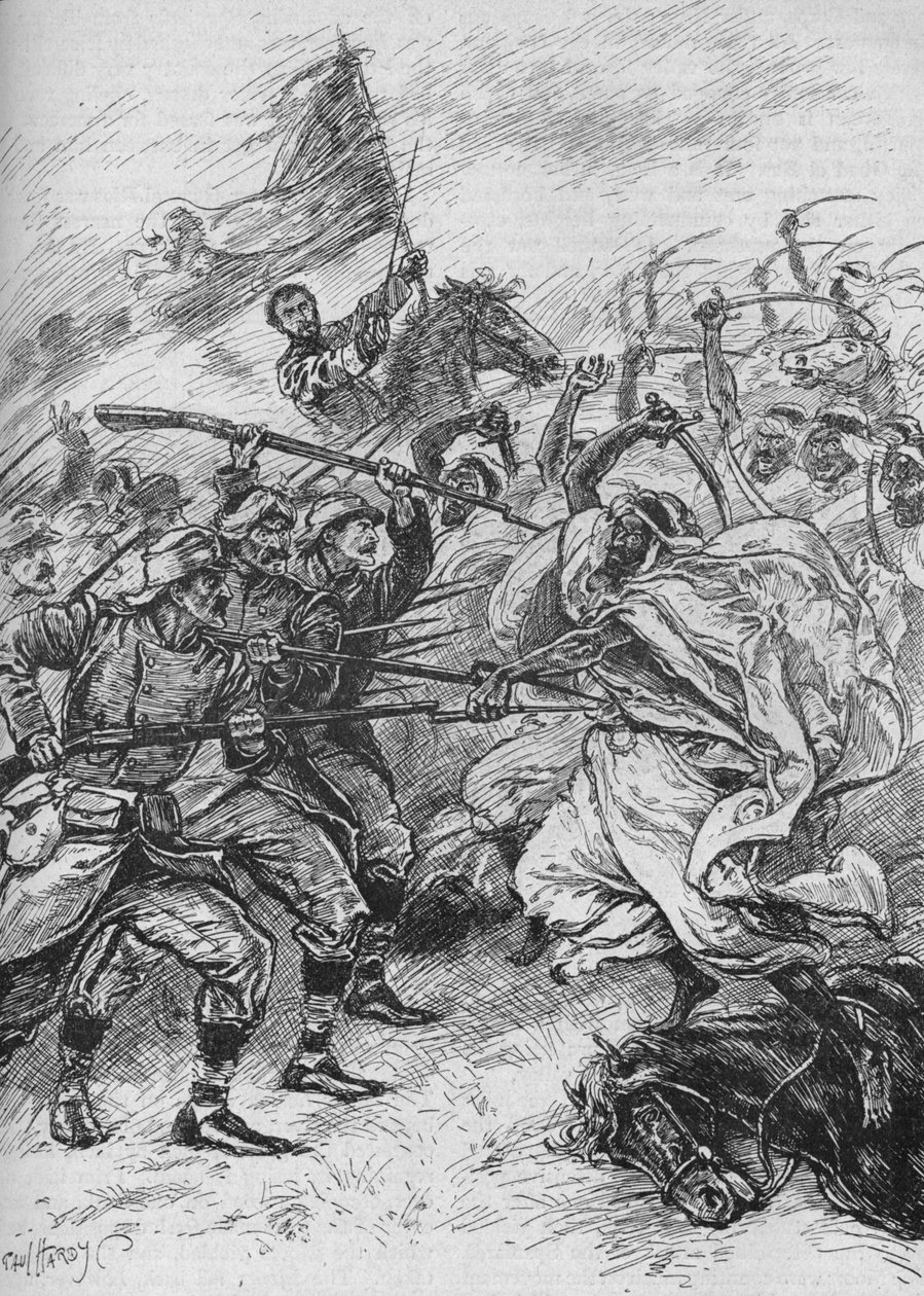 Maurit ja espanjalaiset sekoittuvat erottamattomasti, 1902 tekijältä Paul Hardy