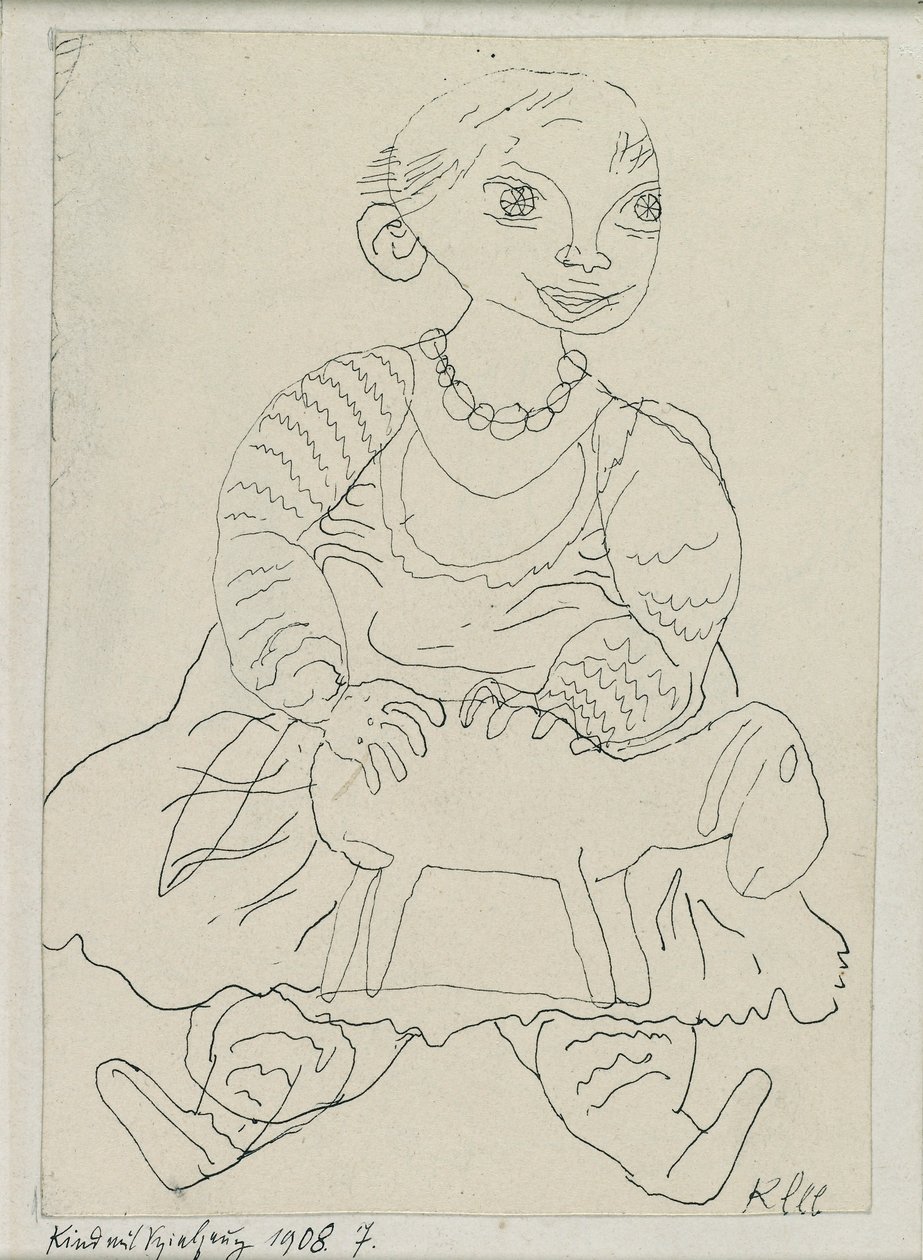 Lapsi leluineen, 1908 tekijältä Paul Klee