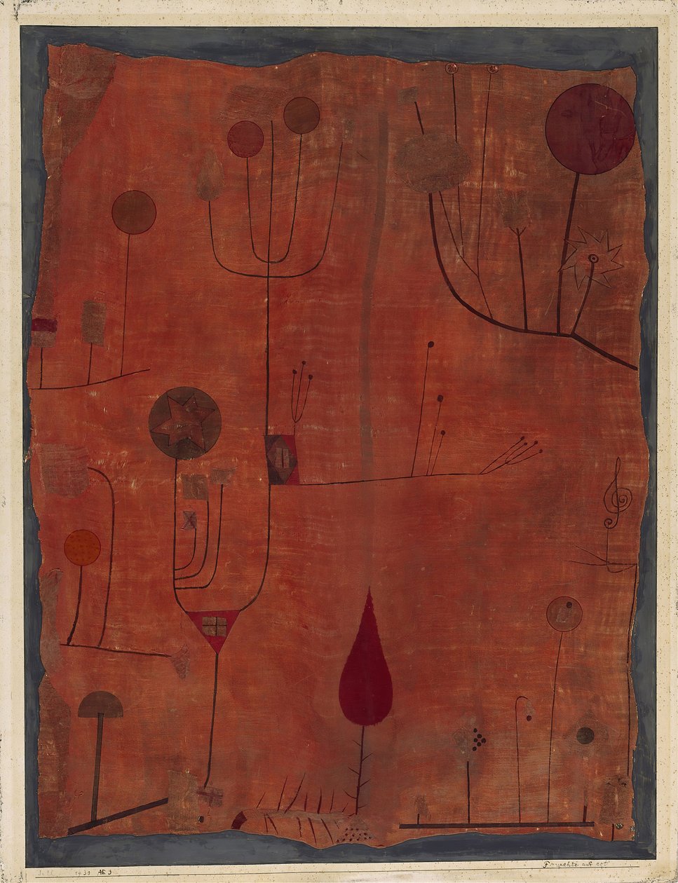 Hedelmiä punaisella, 1930. tekijältä Paul Klee