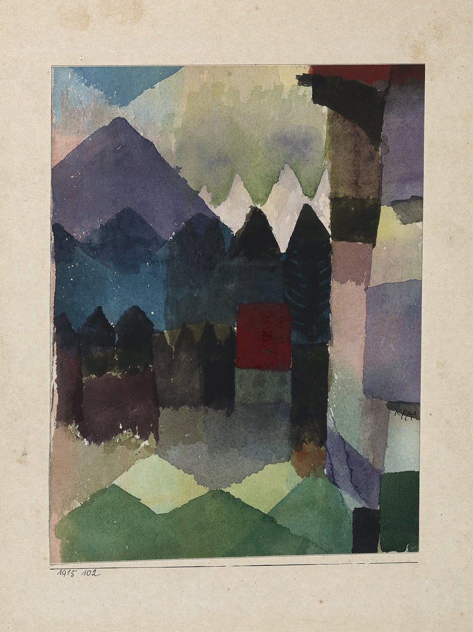 Föhn Marcin puutarhassa, 1915. tekijältä Paul Klee
